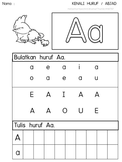 Lembaran Kerja Prasekolah Menulis Abc Lembaran Kerja Mengenal Huruf A Images And Photos Finder