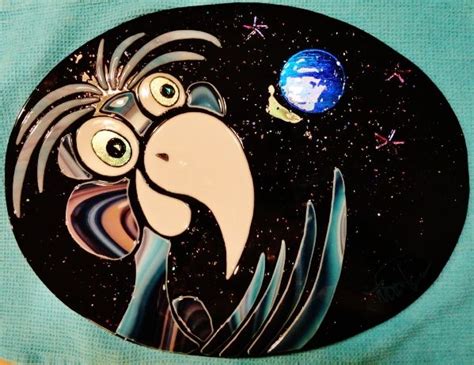 Stained glass art has a long history. Blue Moon Fused Glass Parrot wall hanging SOLD | Fused ...