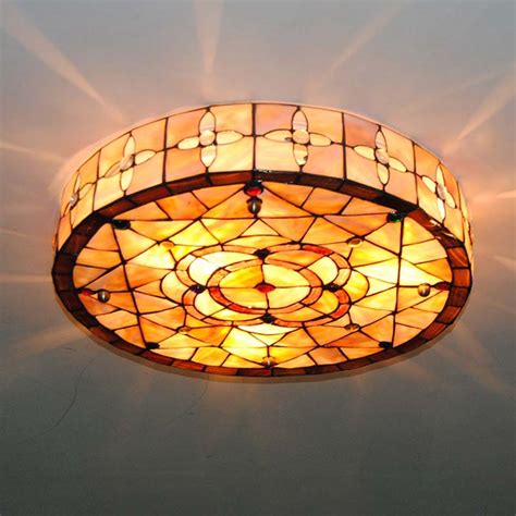 The tiffany ceiling lights flush are made of stained glass shade, led chip and zinc alloy base. Tiffany Style Flush Mount Ceiling Light Stained Glass Lamp ...