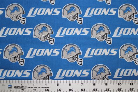 Detroit Lions Nfl Cotton Fabric By The Yard Sports Team