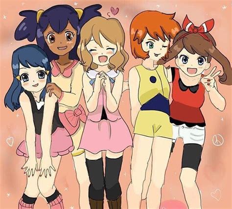 Pokemon Misty May Dawn Iris And Serena Sexy Pokemon Pokemon Characters Anime Movies