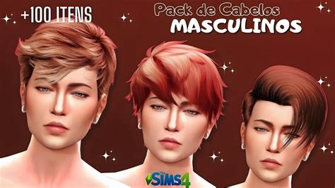PACK DE CABELOS MASCULINOS Para Download The Sims YouTube