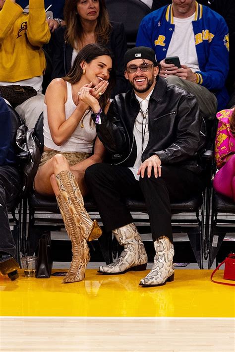 kendall jenner and bad bunny sit courtside on date at l a lakers game hollywood life