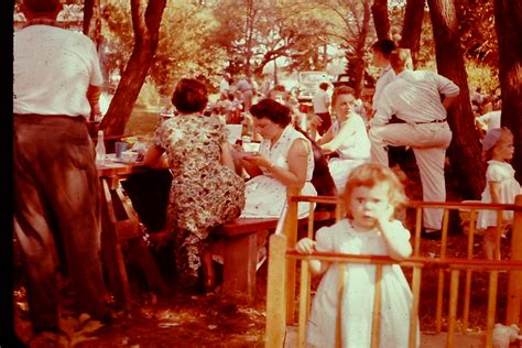 1958 Vintage Photo 35mm Slide 1950s Picnic Outdoor Party Barbecue Kids Adults E A Photo On