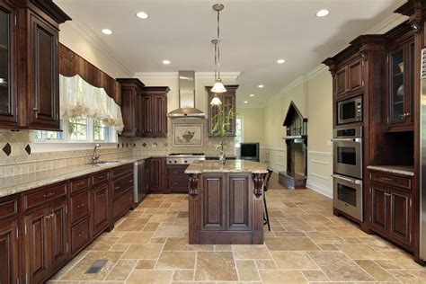 New And Spacious Darker Wood Kitchen Designs Layouts