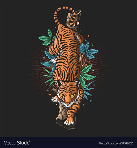 Angry Tiger Graphic Royalty Free Vector Image Vectorstock