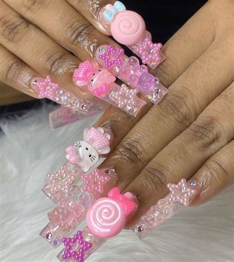 Acrylic Nails Coffin Pink Long Square Acrylic Nails Pretty Acrylic Nails Pretty Nails Garra