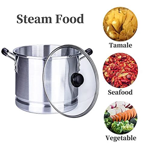 Arc 32 Quart Aluminum Tamale Steamer Pot Crab Pot Stock Pot With