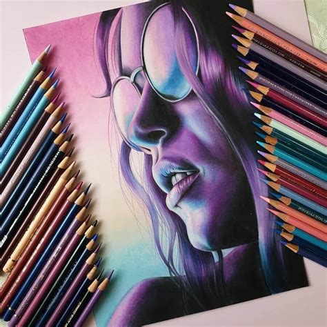 10 Color And 3 B W Portraits In 2020 Colorful Drawings Color Pencil