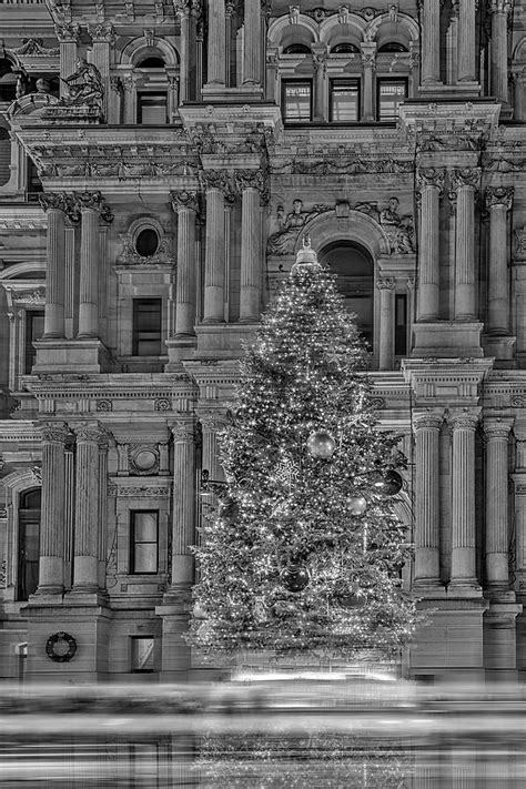 philadelphia city hall xmas bw photograph by susan candelario fine art america