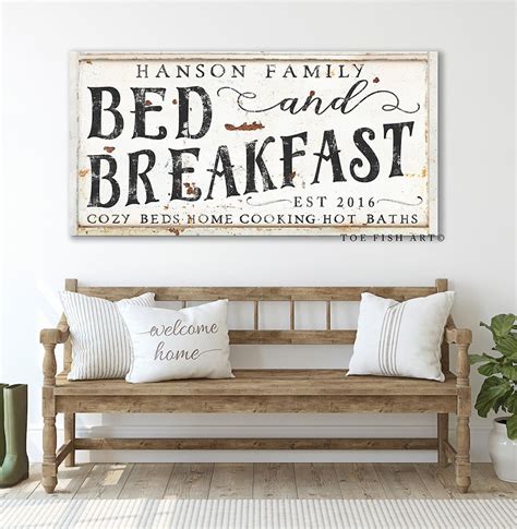 Bed And Breakfast Sign Modern Farmhouse Wall Decor Custom Etsy