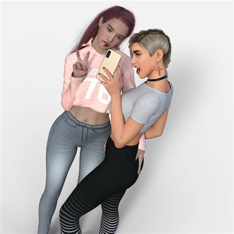 Lesbians Fun Day Out Pose Set Two Daz Content By Shadowyartsdirty