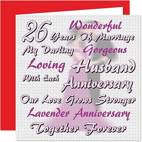 My Husband 26th Wedding Anniversary Card On Our Lavender Anniversary