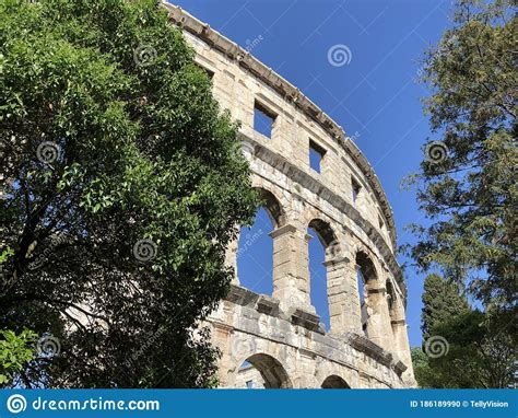 The Pula Arena The Amphitheatre In Pula Stock Photo Image Of Building
