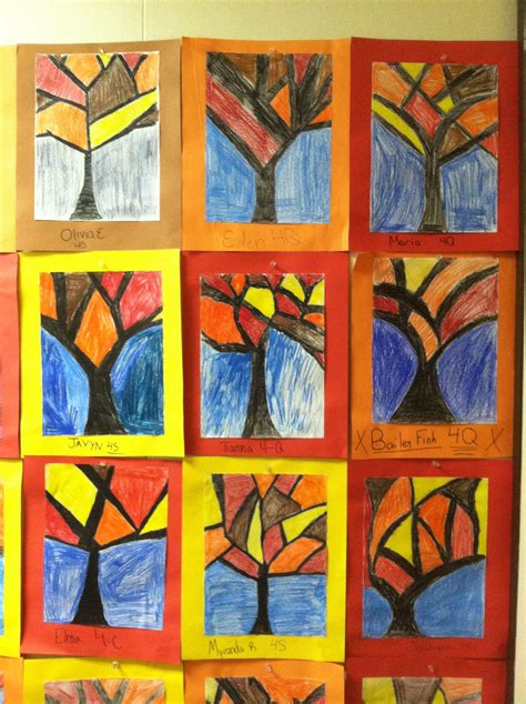 Abstract Trees Fourth Grade Art Fall Art Projects Abstract Art