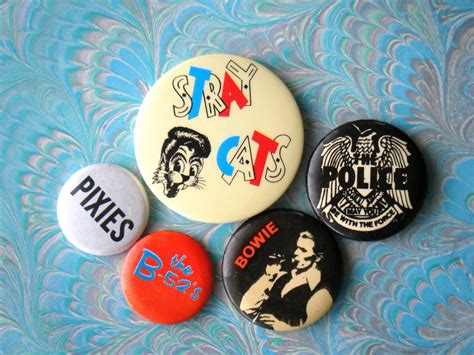 Collectible 80s 90s Rock Band Buttons Badges By Larkinbirdvintage