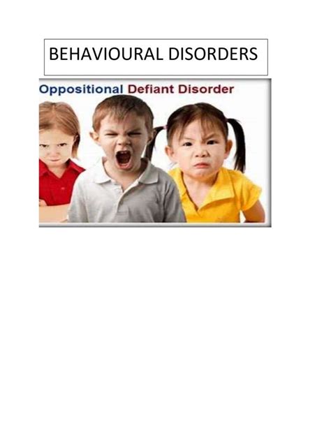 19 Behavioural Disorders 6 6 Workshops On Early Learning