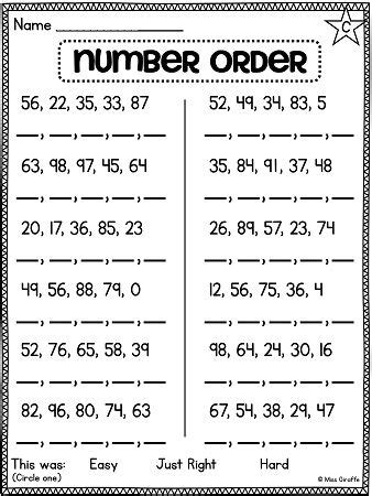 1st grade math activities & worksheets. First Grade Math Unit 11 Comparing Numbers Skip Counting ...