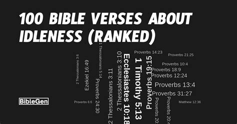 100 Bible Verses About Idleness Ranked