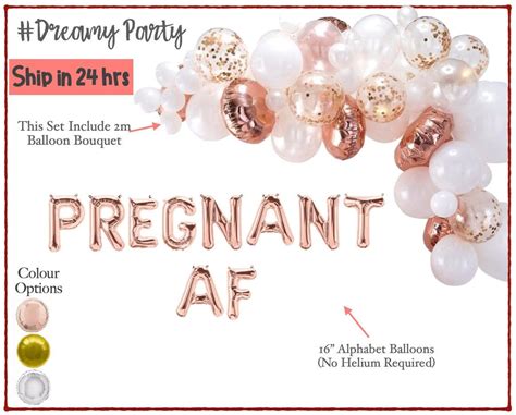 Pregnant Af Balloon Banner Were Pregnant Announcement Etsy In 2022