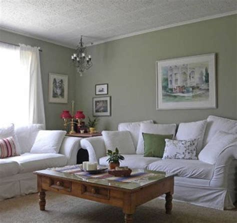 Sage Green And White Living Room