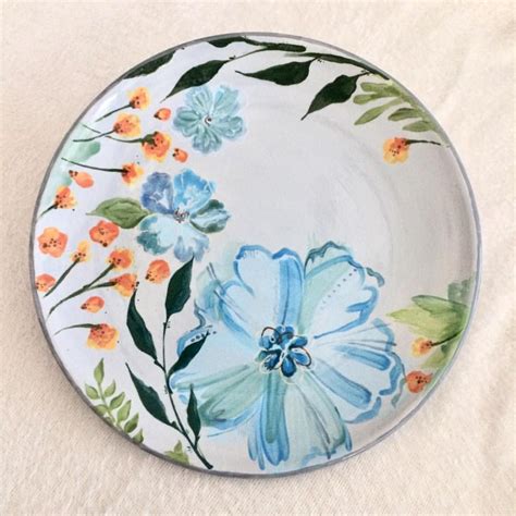 11” Hand Painted Ceramic Plate Art Instaart Ceramics Plate