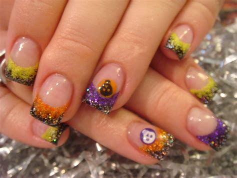 Orange and black halloween acrylic nails. Halloween nails acrylic