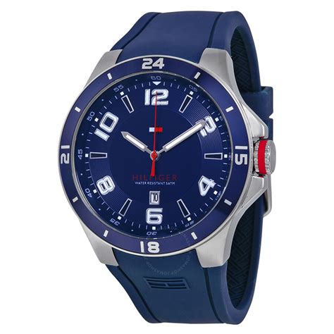 Tommy Hilfiger Blue Dial Blue Silicone Strap Mens Watch 1790862