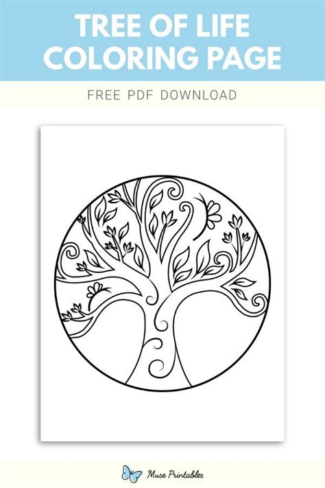 Free Tree Of Life Coloring Page Coloring Pages Tree Of Life Color