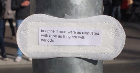 A Woman Is Posting Feminist Messages Written On Period Pads All Over