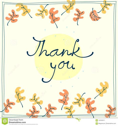 Thank You Card Design Template Simple Greeting Card Stock Vector