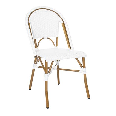 safavieh salcha indoor outdoor french bistro side chair white light