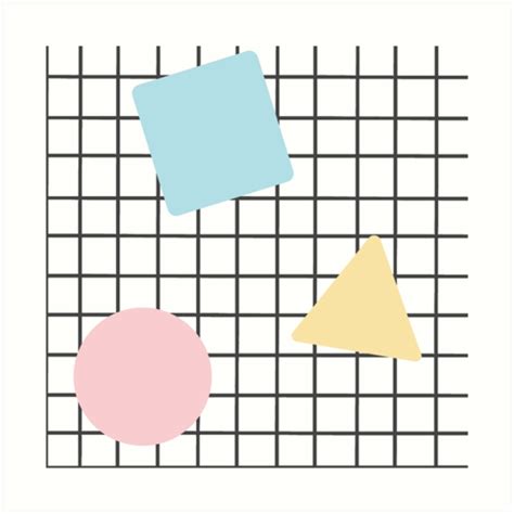 Aesthetic Grid Shapes Art Prints By Rocket To Pluto Redbubble