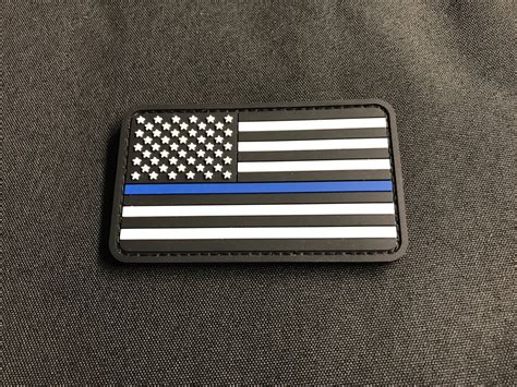 Thin Blue Line Pvc Us Flag Patch Britkitusa