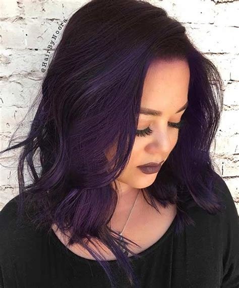 Obviously, it is much easier to dye your hair dark purple, black blue or jet black using natural hair dyes if you already have brown hair than expecting to get a chocolate brown or. 21 Bold and Trendy Dark Purple Hair Color Ideas | StayGlam