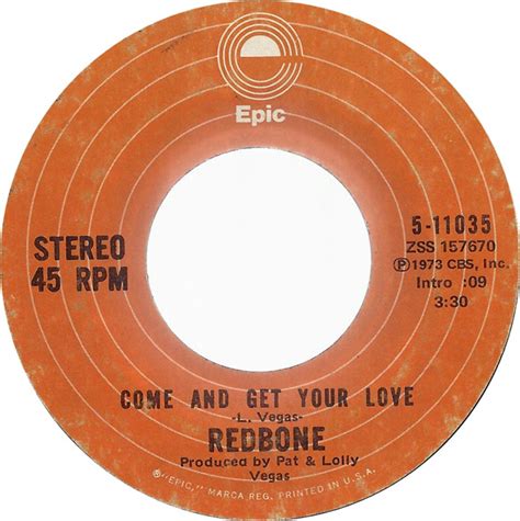 Redbone Come And Get Your Love 1973 Terre Haute Pressing Vinyl