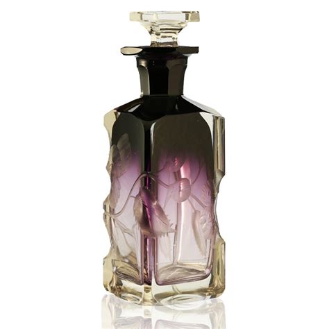 C 1905 Moser Karlsbad Intaglio Engraved Amethyst Crystal Scent Perfume Bottle 3 664409