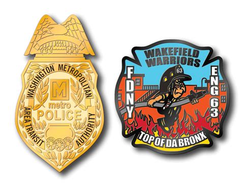 Municipality Fire And Police Department Miniature Lapel Pin Badges