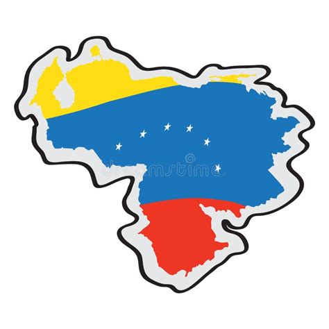 Mapa De Venezuela Con Su Bandera Ilustración Del Vector Ilustración