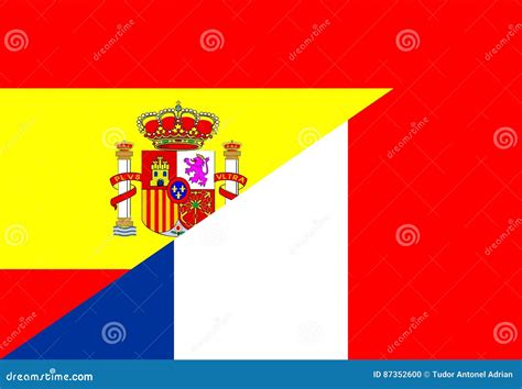 Spain France Flag Stock Illustration Illustration Of Banner 87352600