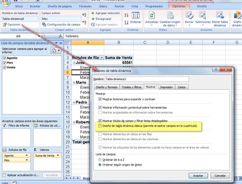 Diseño Clásico De Tablas Dinámicas En Excel 2007 Jld Excel En