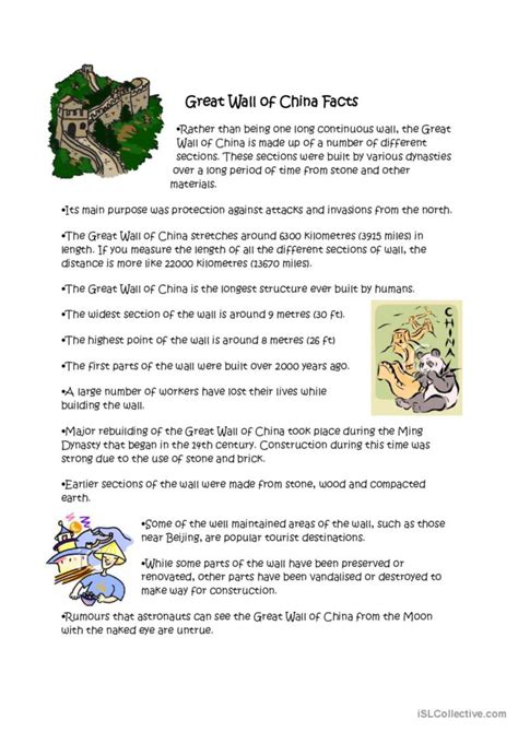 Great Wall Of China Worksheet Worksheets For Kindergarten