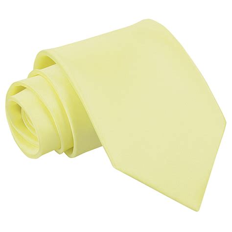 Men S Plain Pale Yellow Satin Tie