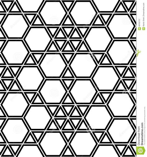 Vector Modern Seamless Geometry Pattern Hexagon Black And