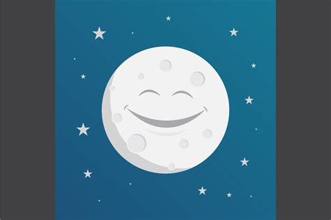 Happy Smiling Moon Graphic By Sabavector · Creative Fabrica