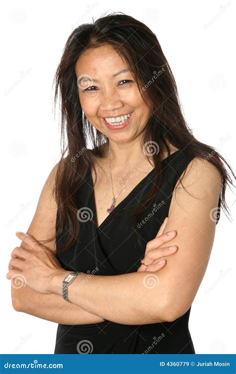 Beautiful Mature Thai Female In Formal Black Dress Stock Image Image Of Calm Lady 4360779