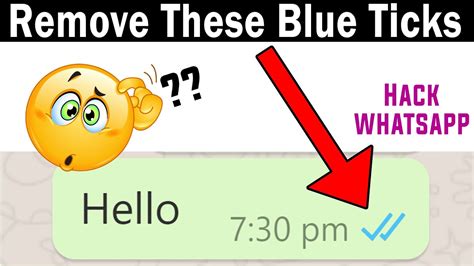 remove blue ticks in whatsapp how to disable blue ticks in whatsapp for other person youtube