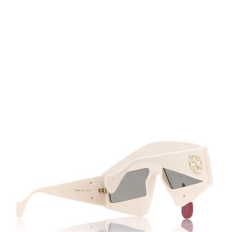 gucci acetate crystal hollywood forever tear drop sunglasses gg0359s ivory 635213 fashionphile
