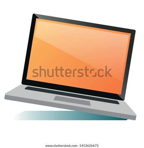 Silver Laptop Orange Screen Stock Vector Royalty Free 1452626672