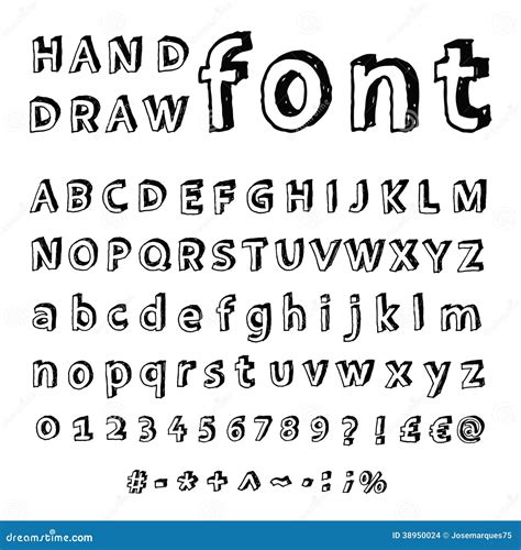 Handwritten Font Vector Abc Modern Calligraphy Alphabet Hand Lettering